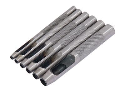 6 Piece Hollow Hole Punch Set For Belt Leather Maker Gasket Card Plastic Canvas