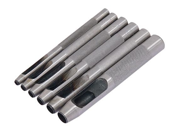 6 Piece Hollow Hole Punch Set For Belt Leather Maker Gasket Card Plastic Canvas