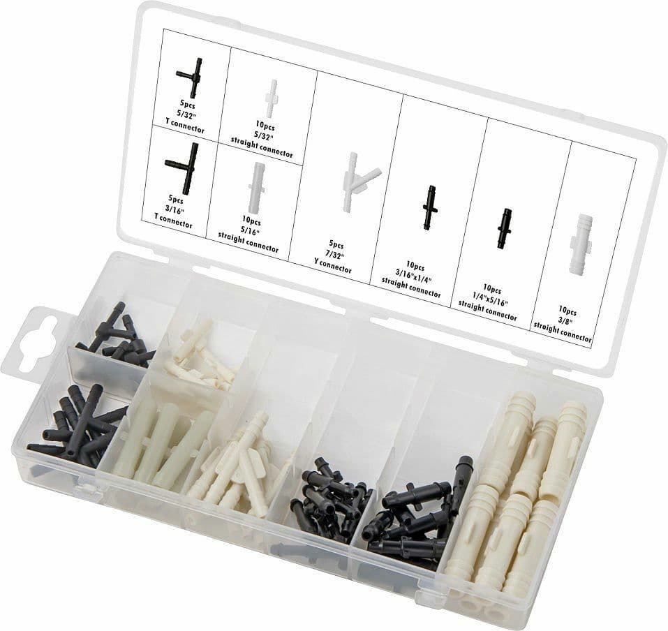 65Pc Hose Vacuum Line Connector Hose Tail Attachment Y T Straight