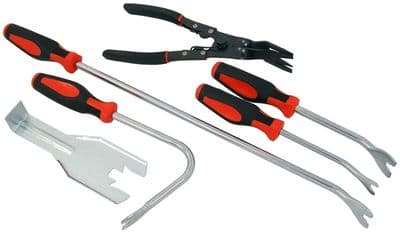 6Pc Car Trim Pry Bar & Pliers Removal Tool Set