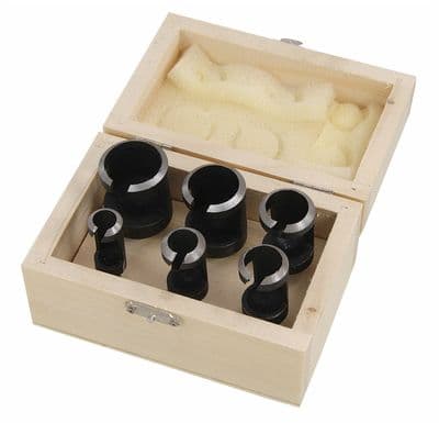 6Pc Wood Plug Hole Cutter Set Dowel Maker Cutting Tools Shank Drill Bits