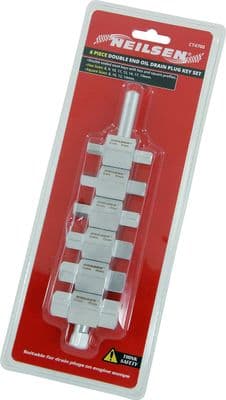 6Pcs Double End Oil Drain Plug Key Set