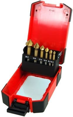6Pcs Hss Countersink Drill Set Titanium Sheet Steel, Wood & Pvc 6.3 - 20mm