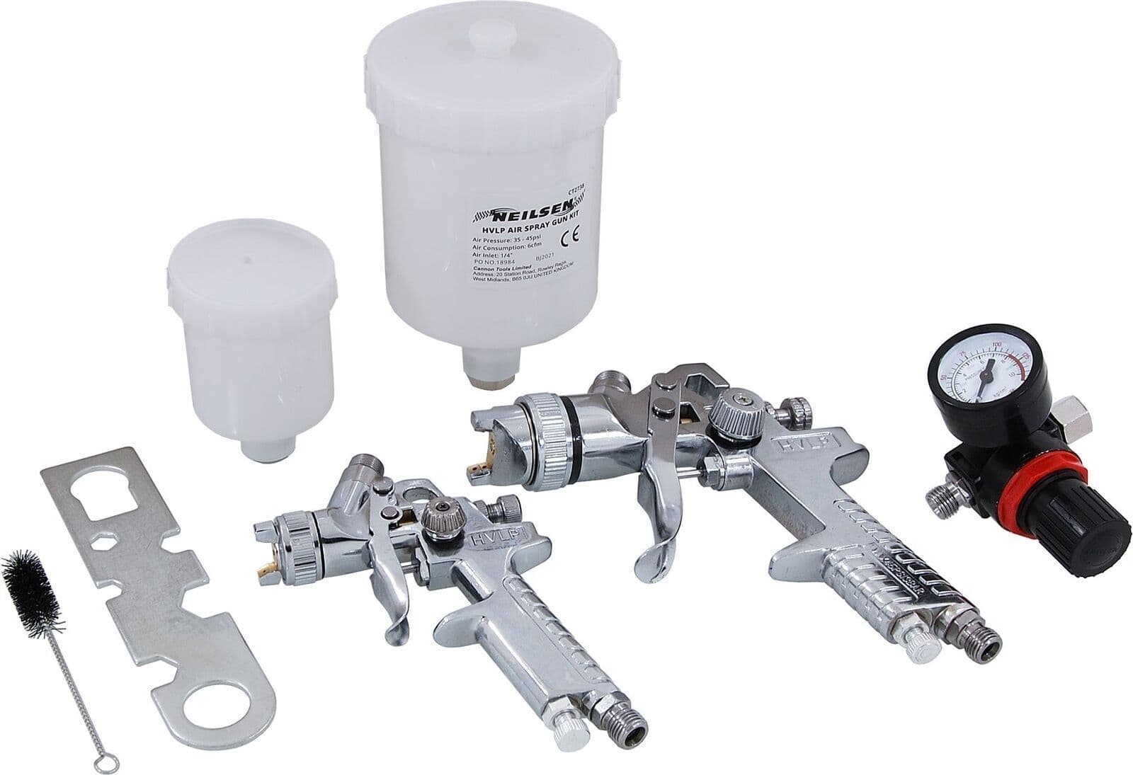 7 Piece Air Spray Gun Kit Hvlp Spray Gun Mini Spray Gun Regulator And