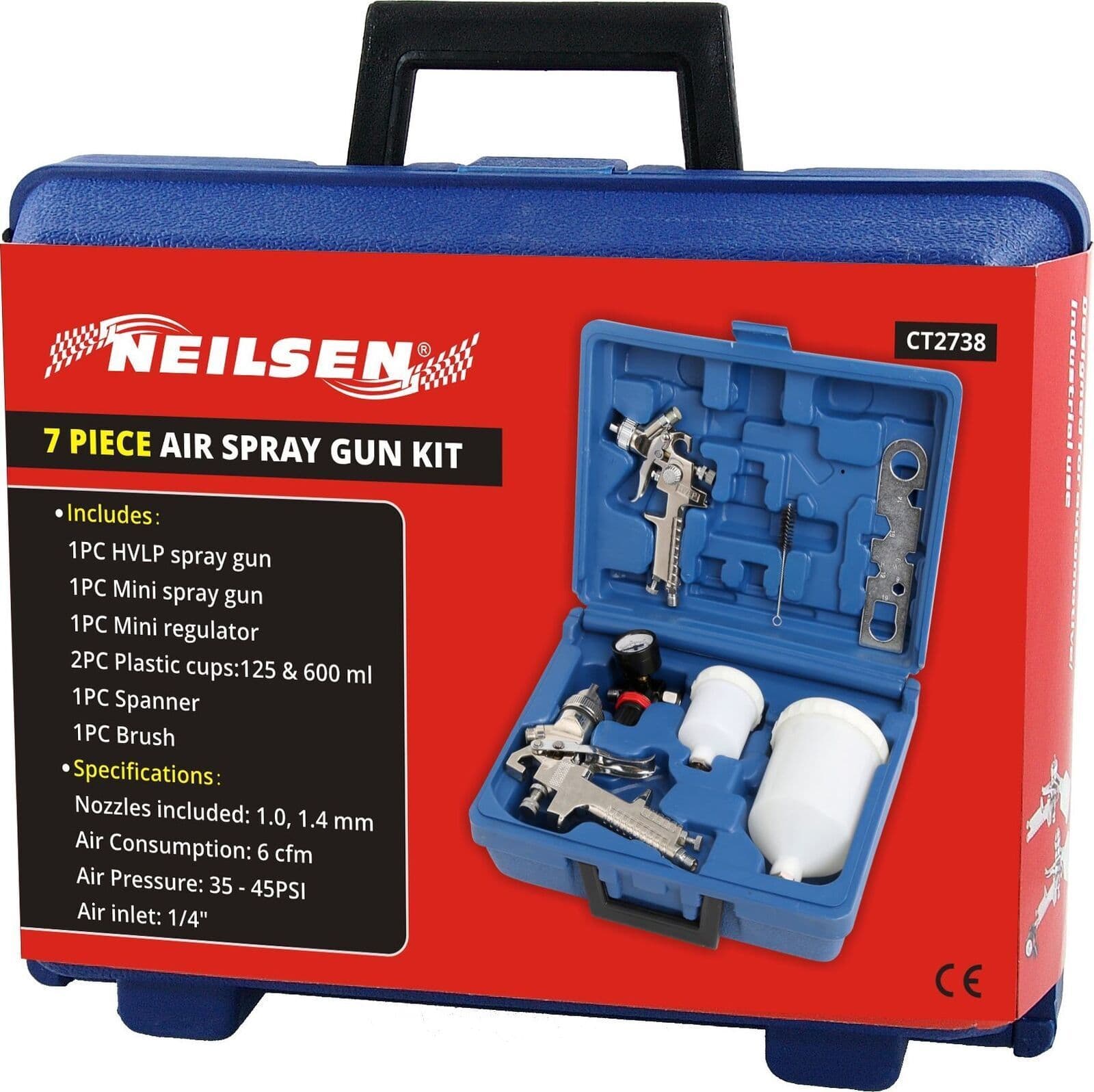 7 Piece Air Spray Gun Kit Hvlp Spray Gun Mini Spray Gun Regulator And