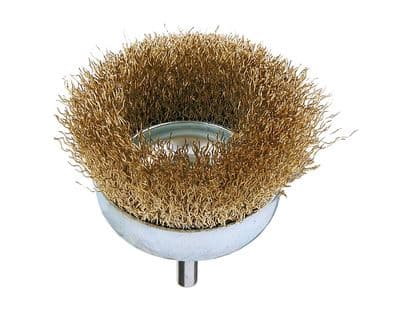 75mm Rotary Brass Steel Wire Brush Crimp Cup Set Wheel For Drill