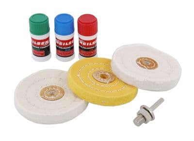 7Pcs Metal Cleaning Polishing Buffing Mop Wheel Kit Removing Scratches Pads Buff