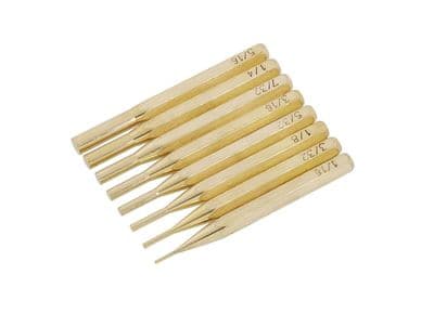 8 Pc Brass Pin Punch Set 1/16 