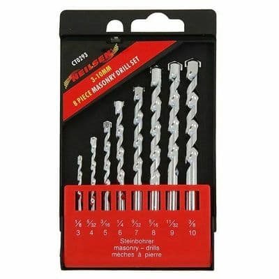 8 Piece Masonry Drill Bit Set - Size 3mm To 10mm