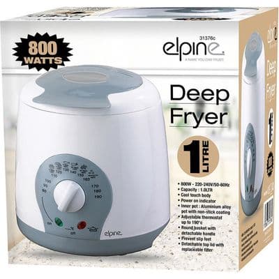800W 1L Compact Kitchen Non Stick Electric Deep Fat Fryer Oil Lid Chip Fish