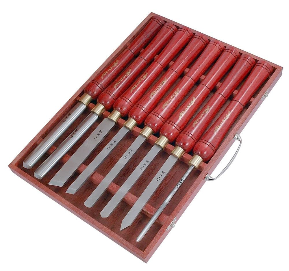 8Pc Hss Wood Lathe Carving Chisel Set Wood Turning Gauge Parting Tools