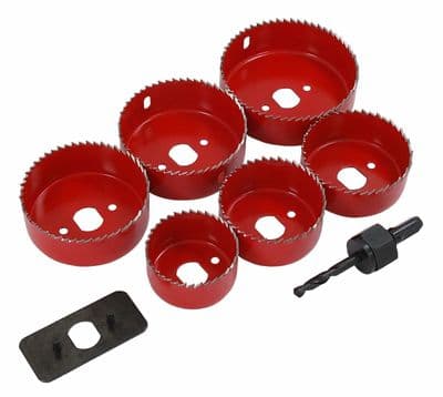 9 Pc Holesaw Down Lights Hole Cutter Saw Set Kit 50mm 60mm 65mm 72mm 75mm 86mm