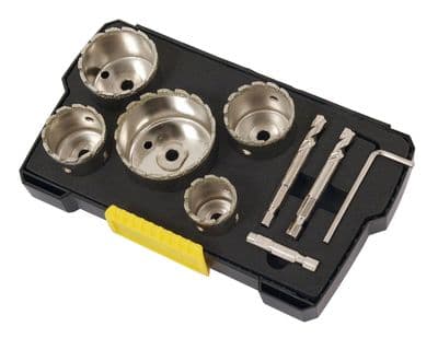 9Pc Diamond Core Hole Saw Drill Bit Set - Ceramic Glass 28, 35, 38, 44 & 54mm