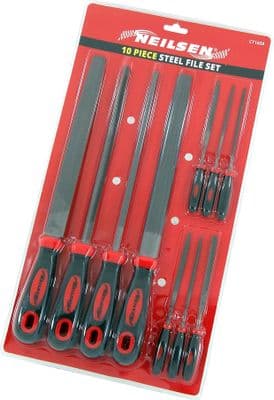 9Pc Metal File & Needle Set Round Flat Triangular Half Round Square
