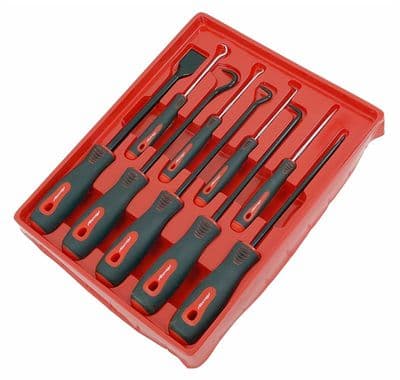 9Pc Scraper / Hook And Pick Set Removal Tool O Rings Seals Rubber Handle