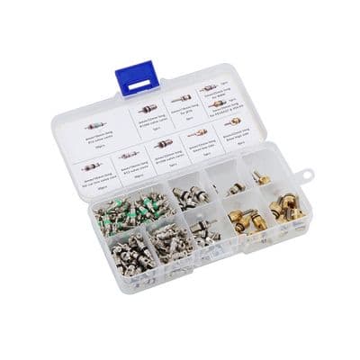 Air Con Valve Core Kit 134pc for Cars Vans Trucks R134A
