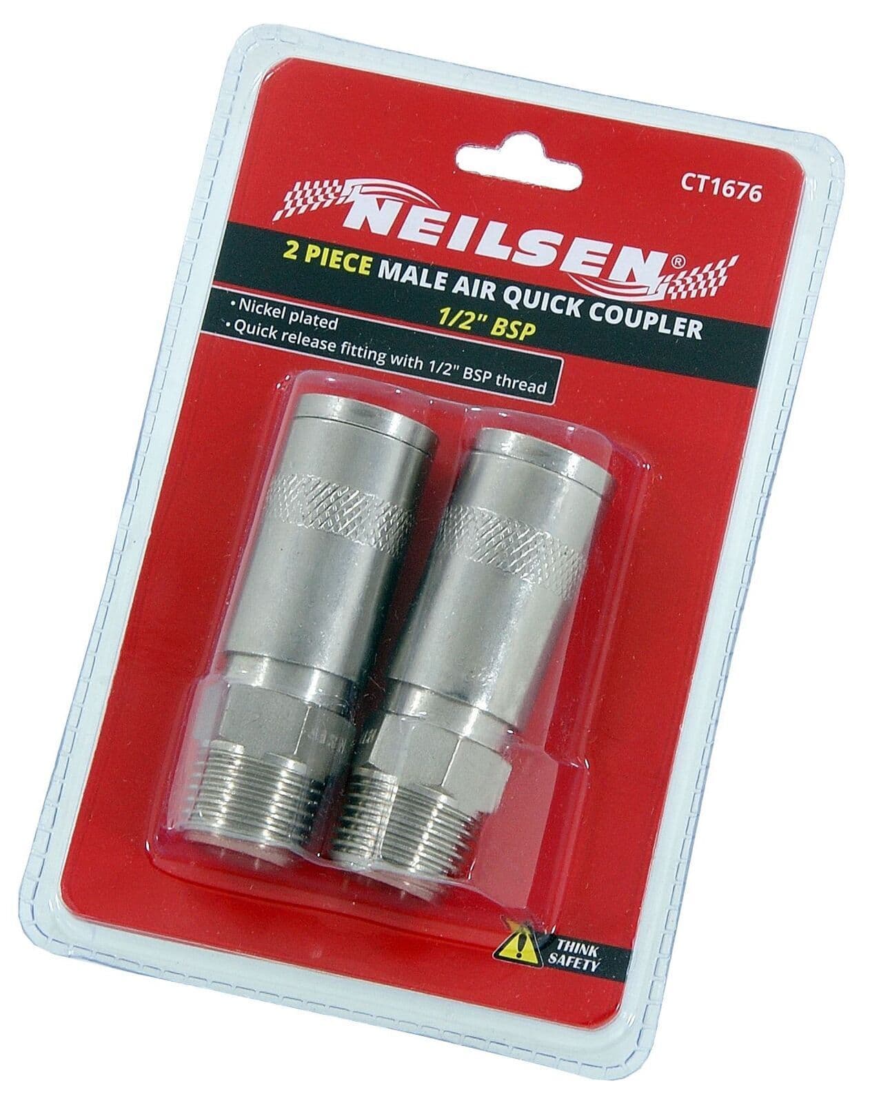 Air Line Hose Connector Fitting Male Quick Release 1/2" Inch Bsp Female 2Pc