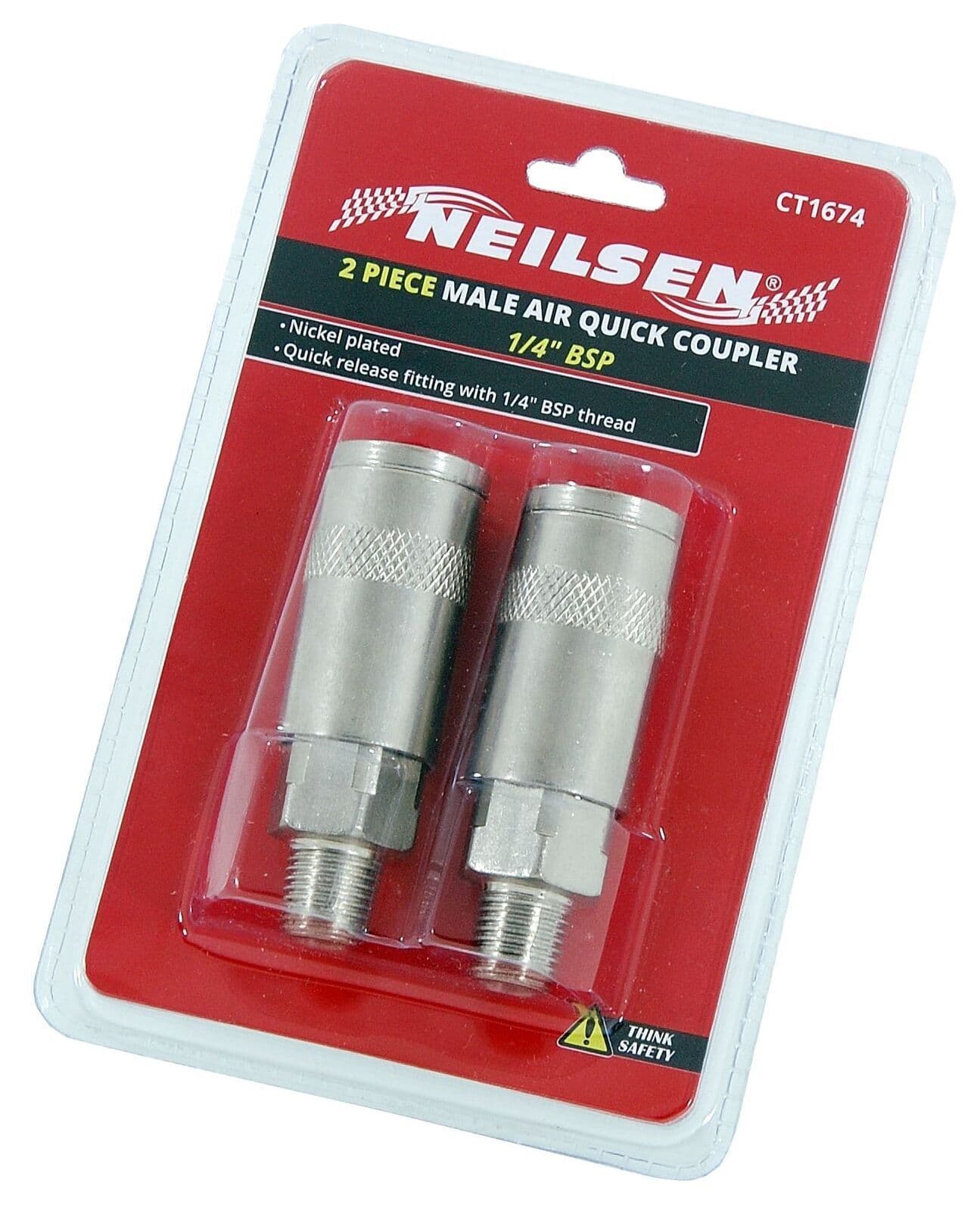 Air Line Hose Connector Fitting Male Quick Release 1/4" Inch Bsp Female 2Pc