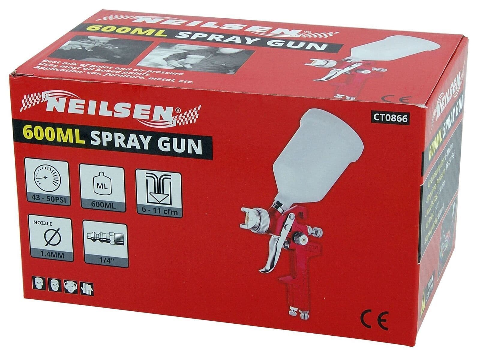 Air Powered Paint Spray Gun Hvlp 600Ml With 1 4 mm Nozzle