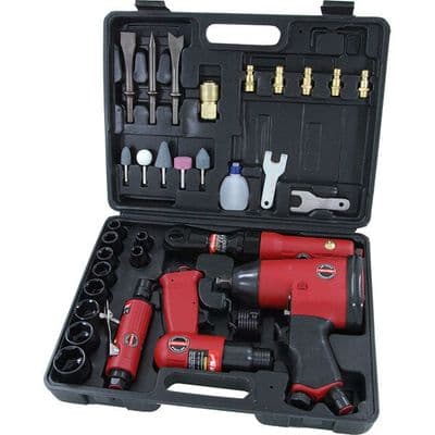 Air Tool Kit 4pc Impact Wrench Ratchet Die Grinder 90psi