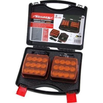 Amber Warning Lights 12V 24V LED Magnetic Rechargeable Set
