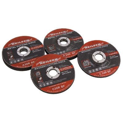 Angle Grinder Disc Set 4.5in 115mm 10pc Metal & Masonry