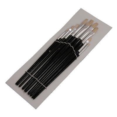 Artist Paint Brush Set 9pc Flat Craft Brushes Small-Large