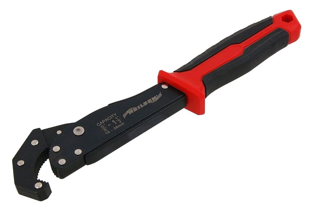 Auto Adjustable Pipe Wrench Ratchet - Spring Loaded Jaw