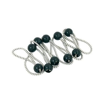 Ball Bungee Cords 5mm x 100mm 10pc Black Elastic Ties