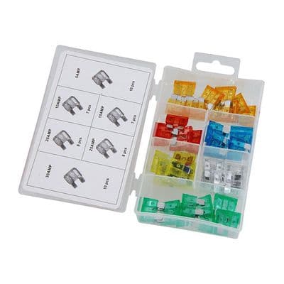 Blade Fuse Assortment 50pc Automotive 6 Common Amp Ratings