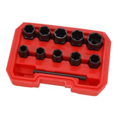 Bolt Extractor Set 3/8in Drive 11pc for Damaged Nuts & Bolts