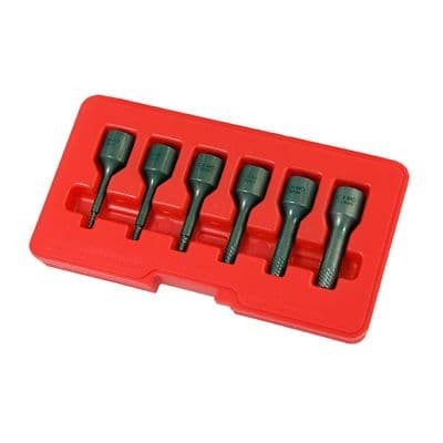 Bolt Extractor Socket Set 6pc 3/8in Drive Chrome Moly Steel