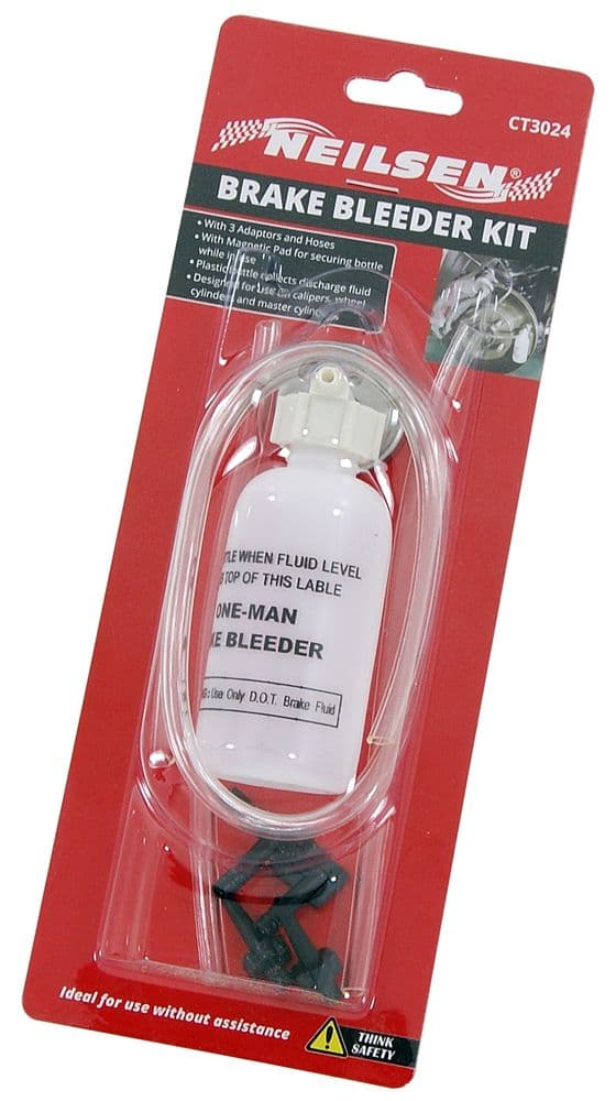 Brake Bleeder Bleed Kit 3 Adaptors And Hoses Bleed Brakes Car Van Bike