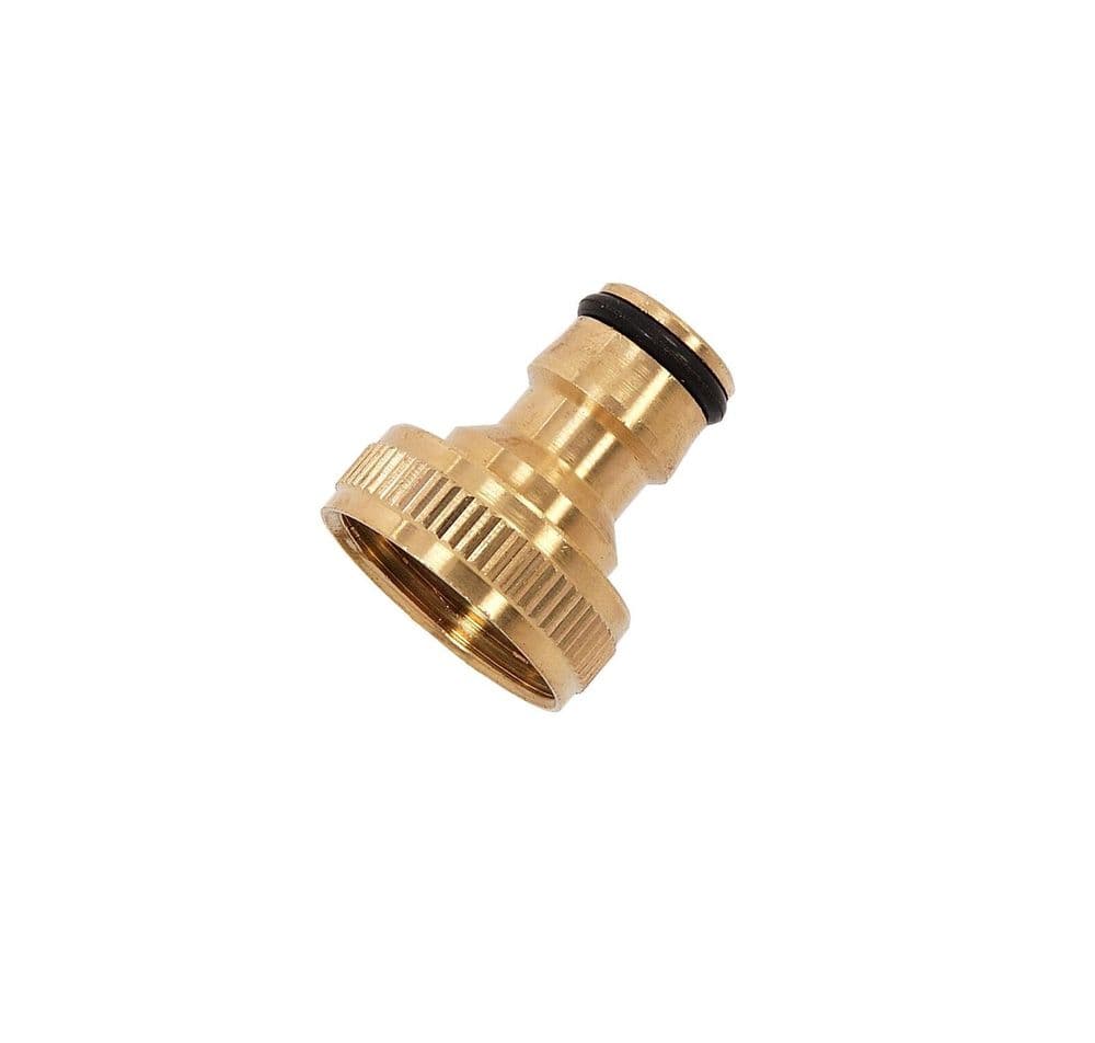 Brass Hose Tap Connector 3/4" Threaded Garden Water Pipe Adaptor Fitting