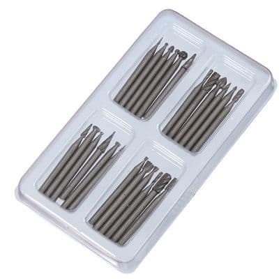 Burr Set 3mm Shank 24pc HSS Carving & Milling Rotary Tools
