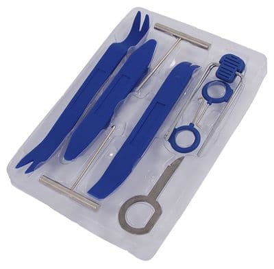 Car Radio Pin & Dash Trim Removal Tool Set Non Marking Pry Levers & Clip Poppers