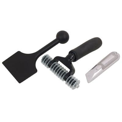 Carpet Laying Tool Set 3pc Seam Roller Stair Press & Knife