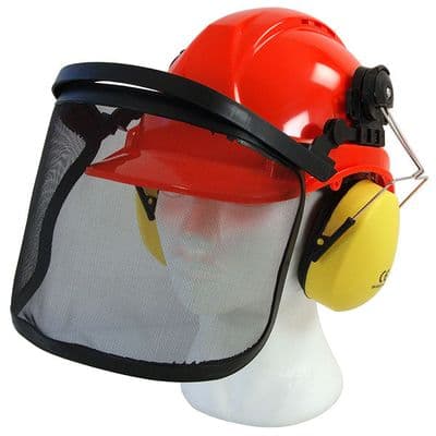 Chainsaw Helmet Hard Hat Folding Mesh Visor Ear Defenders