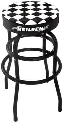 Chequered Black & White Swivel Bar Stool