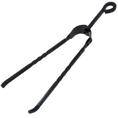 Coal Tongs 18in Black Fireplace Fuel Tool