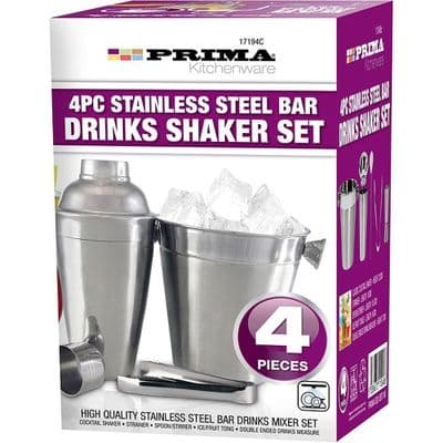 Cocktail Set Shaker Bar Mixer Stainless Steel Kit Drink Silver
