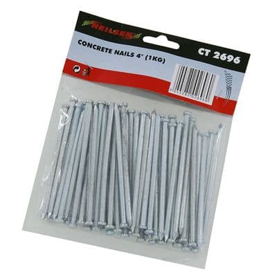 Concrete Nails 100mm 1kg Bag for Masonry Fixing