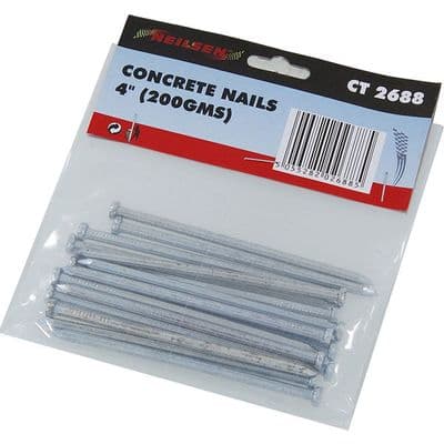 Concrete Nails 100mm/4in 200g Masonry Fixing Bag