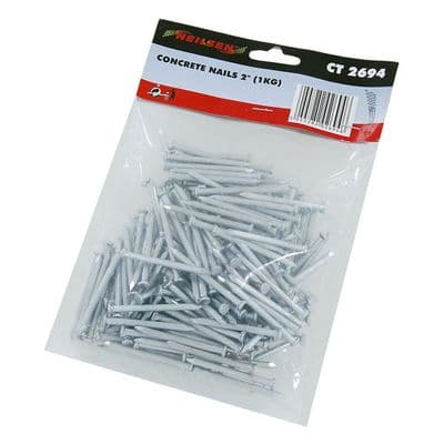 Concrete Nails 50mm 2in Masonry 1kg Bag Brickwork Fixing