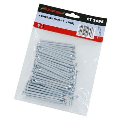 Concrete Nails 75mm 3in 1kg Masonry Fixing Bag
