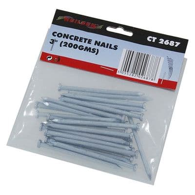 Concrete Nails 75mm 3in 200g Masonry Fixings Bag