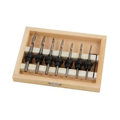 Countersink Drill Bit Set 5-12mm 7pc Wood with Hex Wrench