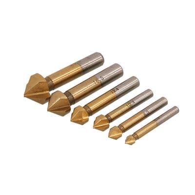 Countersink Drill Bit Set 6.3-20mm 6pc HSS Titanium