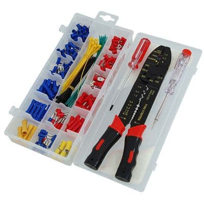 Crimping Tool Kit 273pc Connectors Cable Ties Screwdrivers
