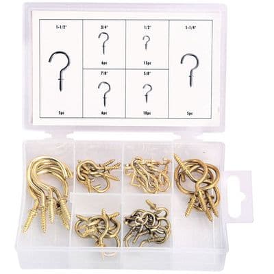Cup Hook Set 45pc Assorted Sizes for Picture Hanging
